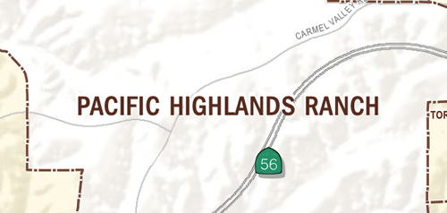 Graphical map of Pacific Highlands Ranch neighborhood