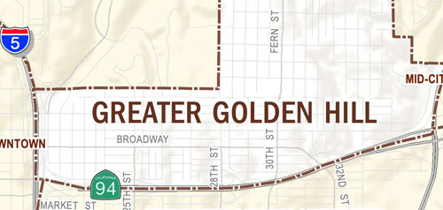 Graphical map of Greater Golden Hill neighborhood