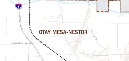 Graphical map of Otay Mesa-Nestor neighborhood