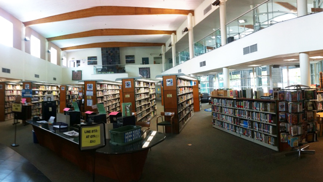 Interior view inside the City Heights/Weingart Library