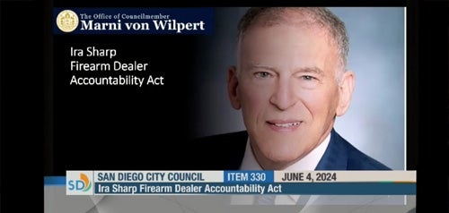 San Diego City Council unanimously approves the Ira Sharp Firearm Dealer Accountability Act, authored by Councilmember von Wilpert, establishing clear protocols for firearm dealers to keep ghost guns off City streets