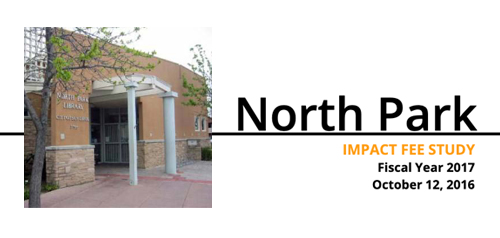 Cover of North Park Impact Fee Study document