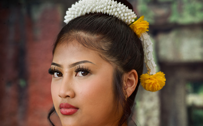Cambodian girl wearing traditional clothing