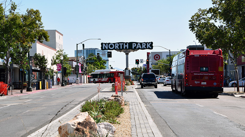 North Park street sign on University Ave