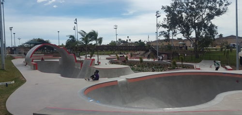 Skateboarders at the Linda Vista Skate Park