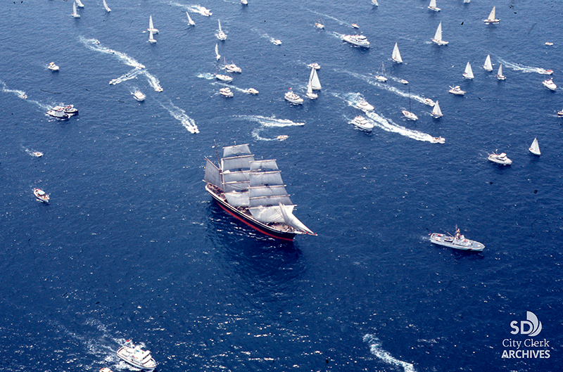 The Star of India and many followers on July 4, 1976, U.S. Bicentennial Sail