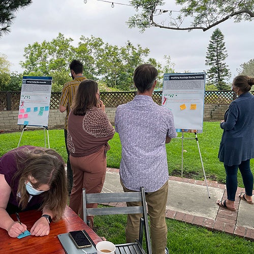 People participating in a climate resilience working group 