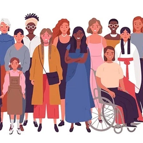 Illustration of a diverse group of people