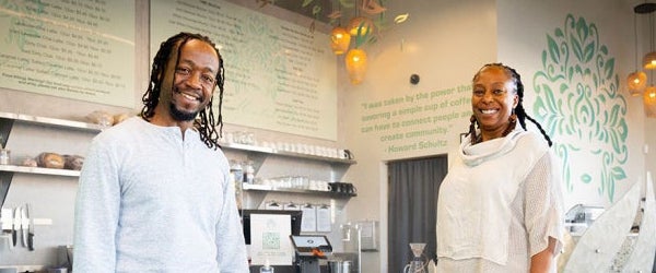 Daneyel and Tommy Walker in their coffee shop in Encanto 