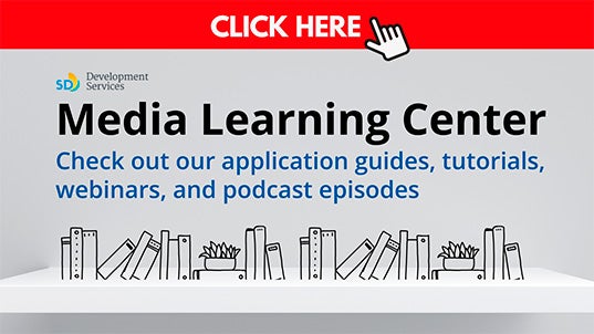 Media Learning Center: Check out our application guides, tutorials, webinars, and podcast episodes