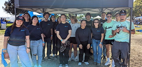 A group picture of interns during an employee appreciation picnic