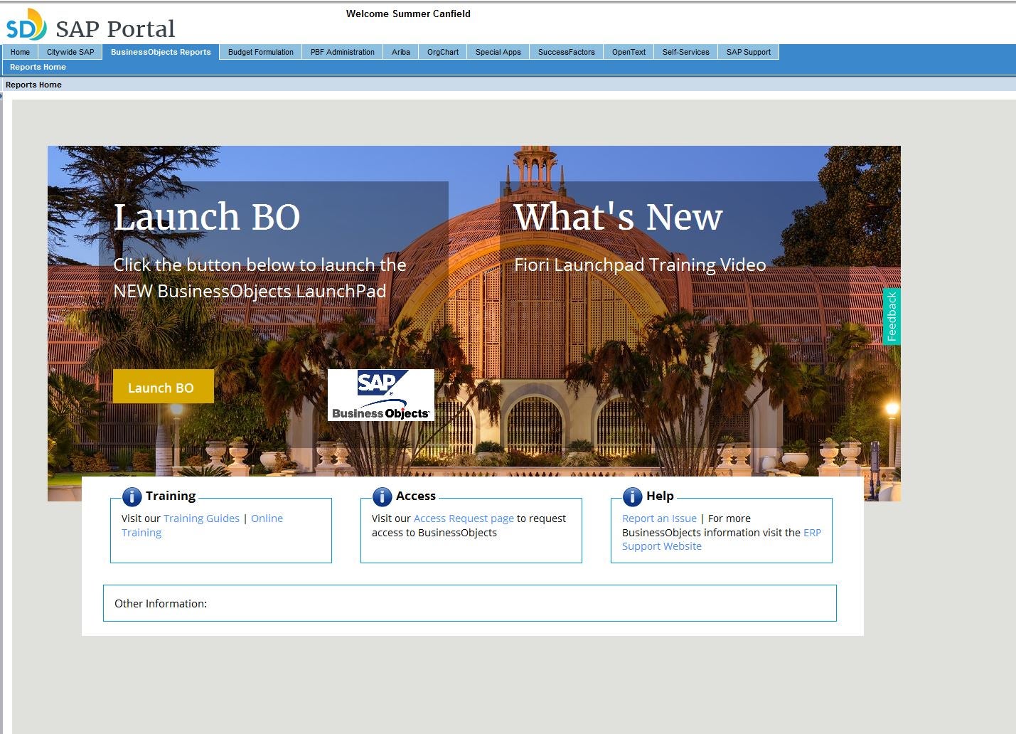 Business Objects Portal