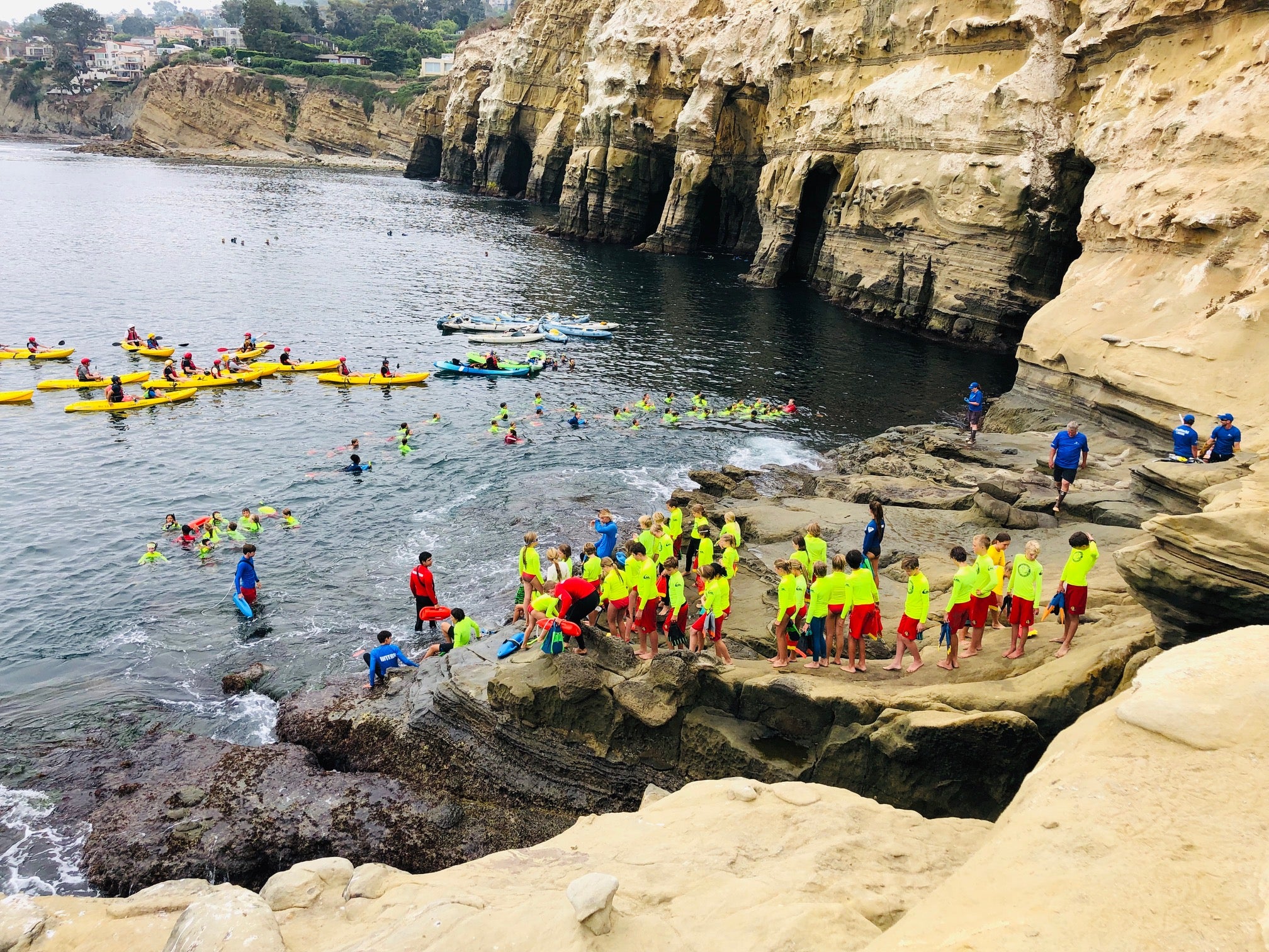 Junior lifeguards conducting exercises at La Jolla Shores