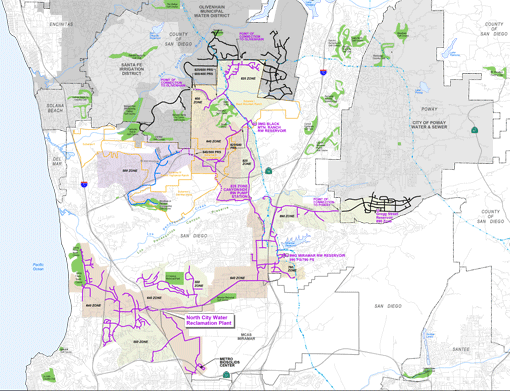 Recycled Water Availability Zone Map | City of San Diego Official Website