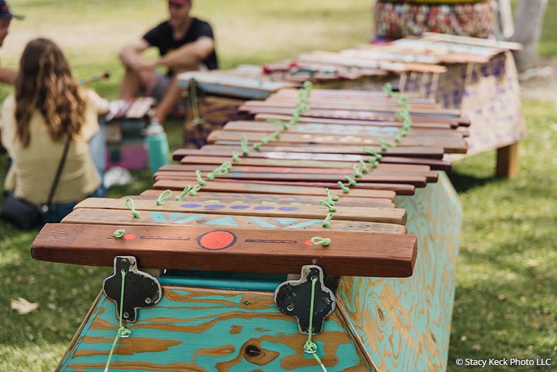 An art piece that mimics a xylophone
