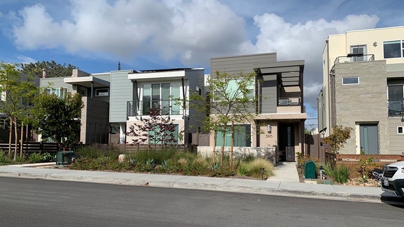 A row of townhomes