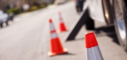 Photo of Orange Cones in a Construction Zone