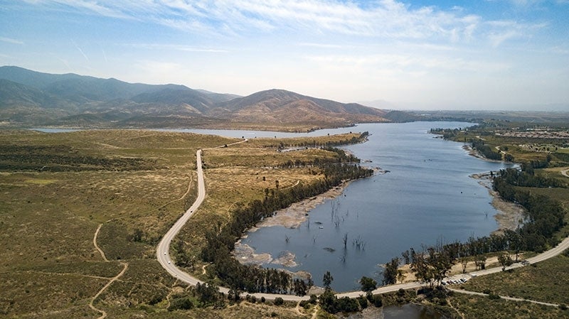 Aerial view of Lower Otay Reservoir