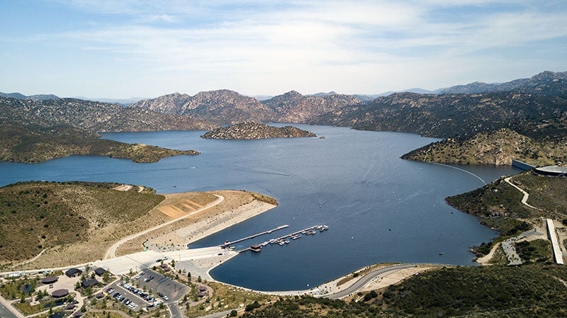 Aerial view of San Vicente Reservoir