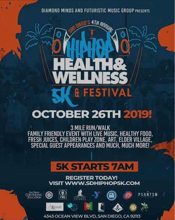 Flyer for Hip Hop Health & Wellness 5k and Festival October 26