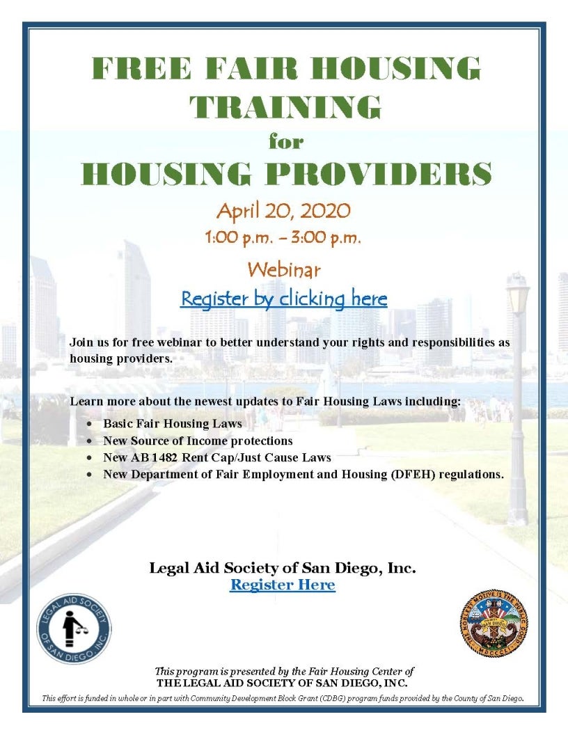 Flyer Fair Housing Training For Housing Providers 