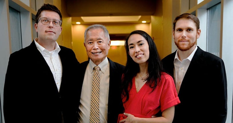 (L-R) Justin Eisinger, George Takei, Harmony Becker, Steven Scott | Photo: Jon Ortiz