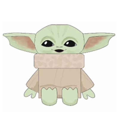 Drawing of Star War character Grogu