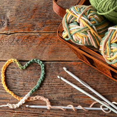 Image of a heart made out of yarns