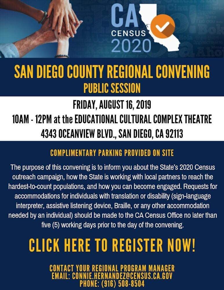 Ca Census 2020 San Diego County Regional Convening 