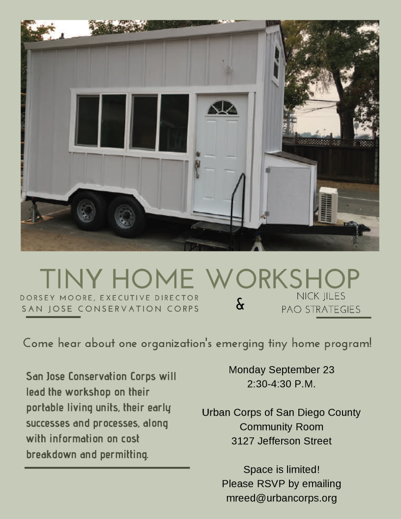 Flyer for Tiny Home Workshop
