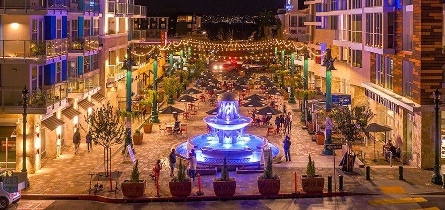 little italy piazza at night