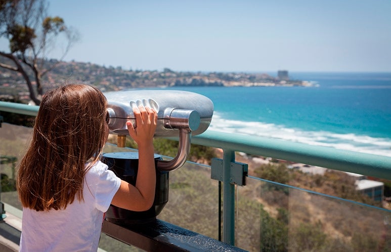 Girl looking over La Jolla