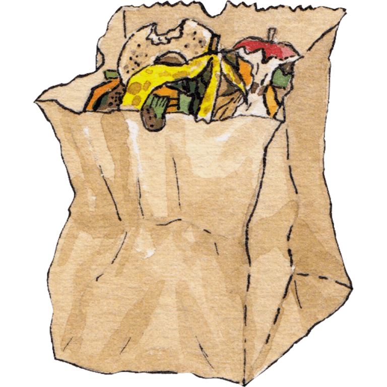 Food Scraps in Paper Bag