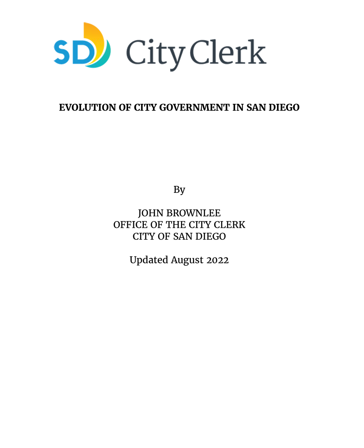 Evolution of City Government