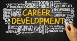 career development word cloud on blackboard