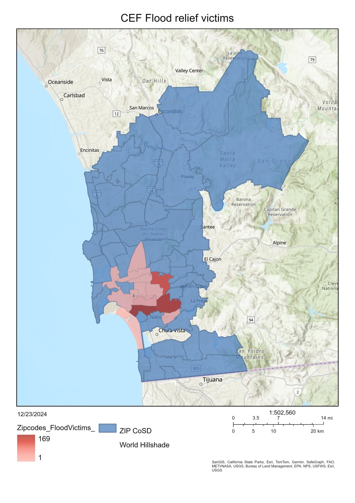 Community Equity Fund map that shows the number of households that received the fund by Zipcode. 