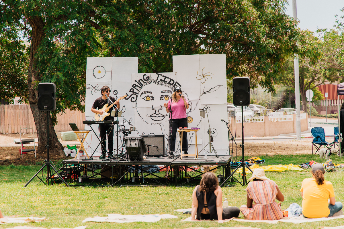 Band playing outdoors