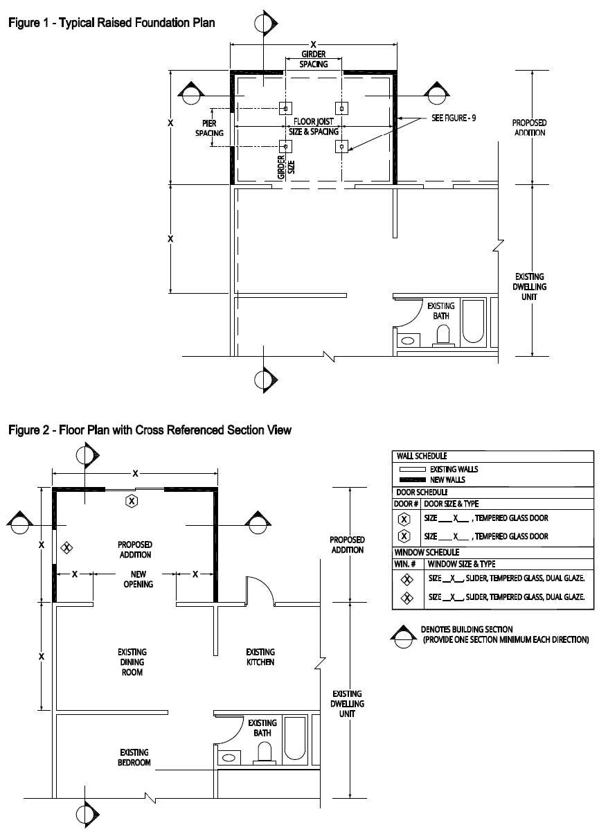 Typical Raised Foundation Plan and Floor Plan with Cross Referenced Section View 