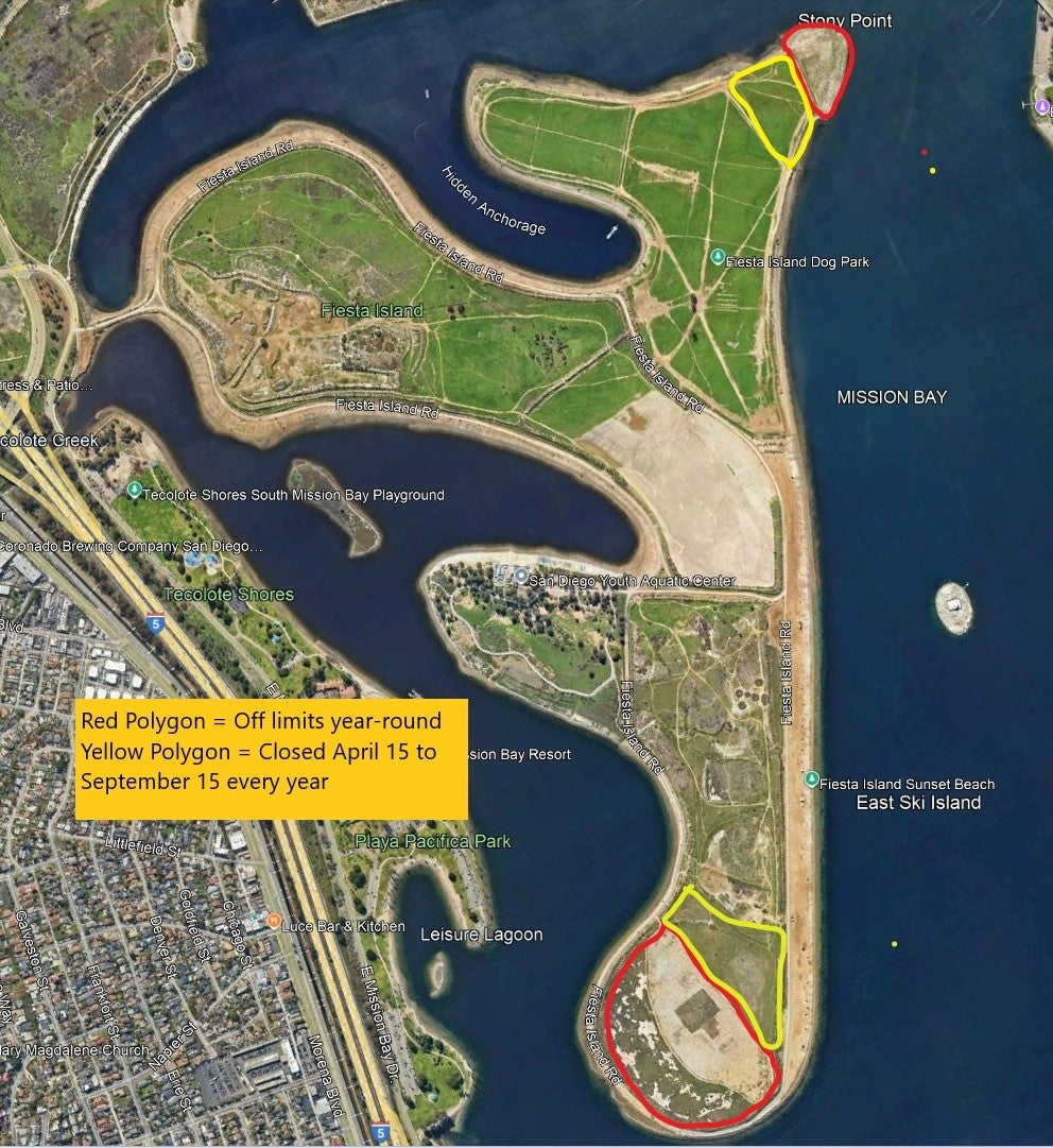 Fiesta Island Nesting Map 2025