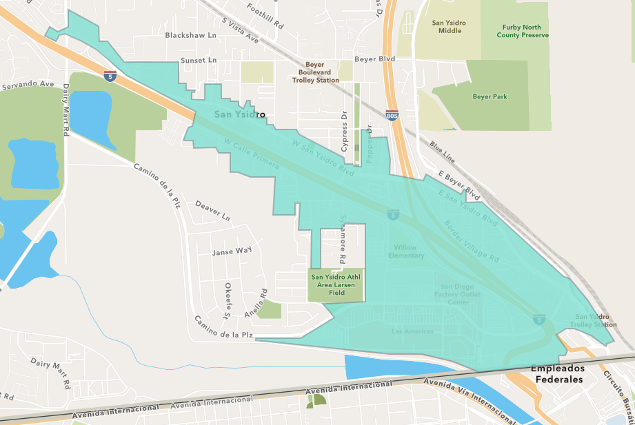 San Ysidro business improvement map