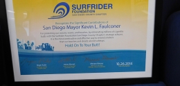 Surfrider Foundation San Diego County Chapter Plaque