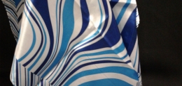 Scarf with Blue and White Stripe Design